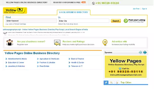 yellow pages php script for free download